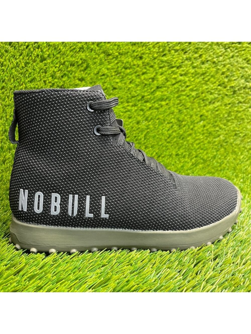 Nobull Turf Trainer Hi-Top Womens Size 7.5 Black Running Training Shoes Sneakers